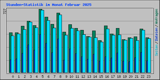 Stunden-Statistik im Monat Februar 2025